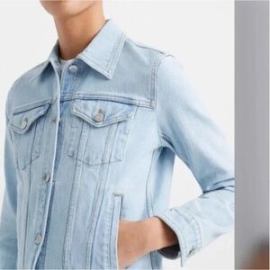 CLUB MONACO Light Wash Denim Jean Trucker Jacket